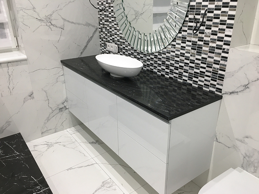 Чорна мармурова стільниця з акрилового каменю Grandex M-719 Octopus Ink – основне фото – Modern Acrylic Stone
