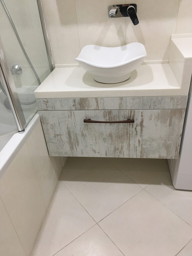 Двухуровневая столешница для ванной Tristone S-110 Cream Sands – фото 2 – Modern Acrylic Stone
