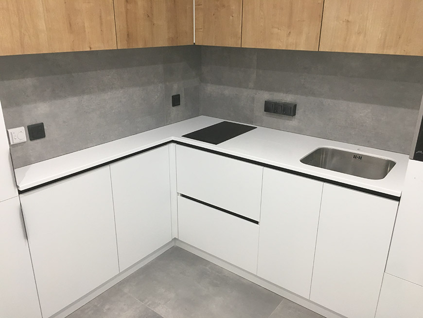 Стільниця на кухню із штучного каменю Grandex P-104 Pure White – основне фото – Modern Acrylic Stone