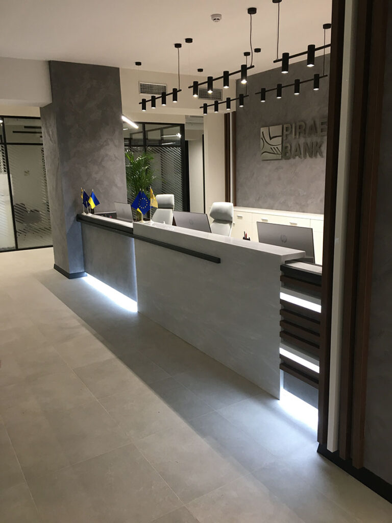 Ресепшн для банка из акрилового камня Grandex M-718 Neptun Trident – фото 4 – Modern Acrylic Stone