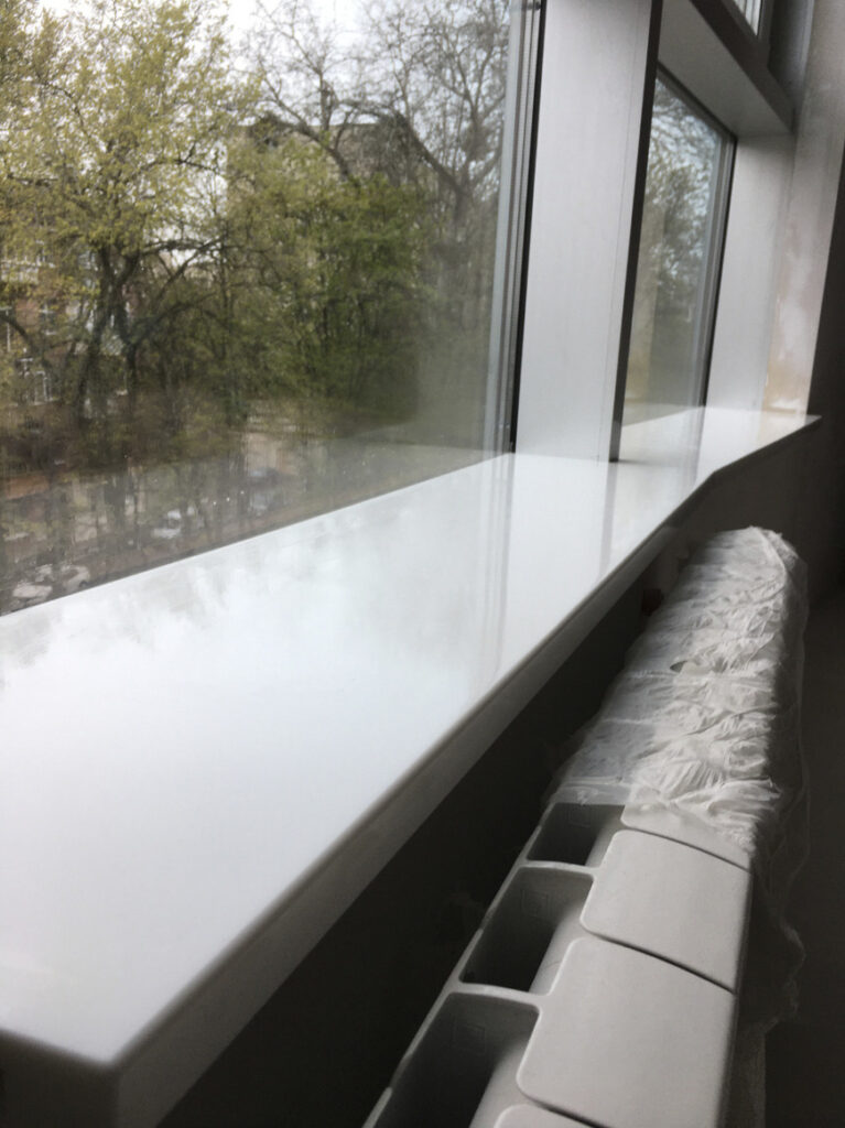 Подоконник из акрилового камня Grandex P-104 Pure White – фото 2 – MAS